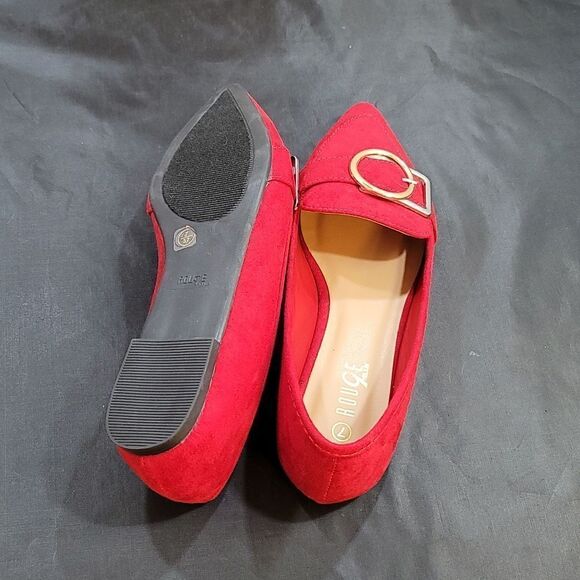 BRAND NEW ROUGE HELIUM JUSTIFY  POINTY TOE COMFORTABLE FAUX SUEDE BALLET FLAT - Picture 9 of 15